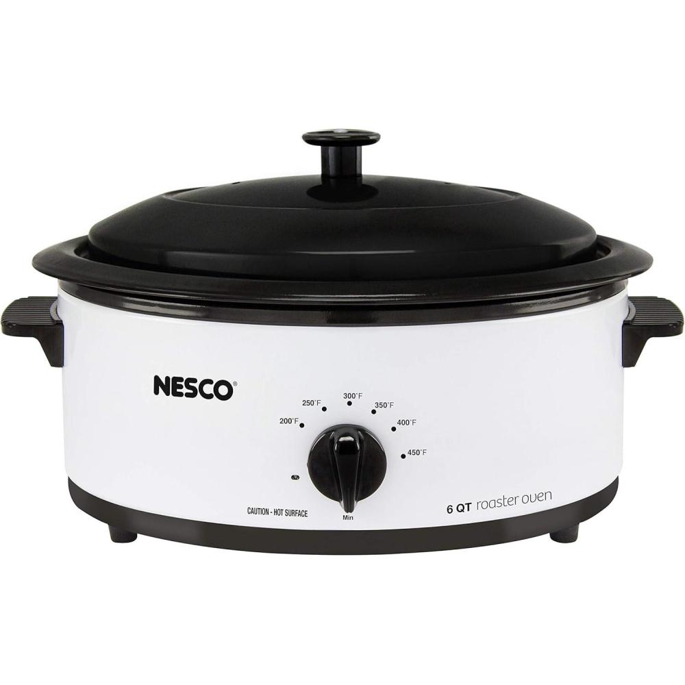 imageNesco 6 Qt Porcelain Roaster Oven White 481614
