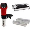 Nesco SVC-1000 Sous Vide Precision Cooker + Deluxe Food VS-12 Vacuum Sealer + 2 Vacuum Sealer Bag Rolls, 8″ x 20″