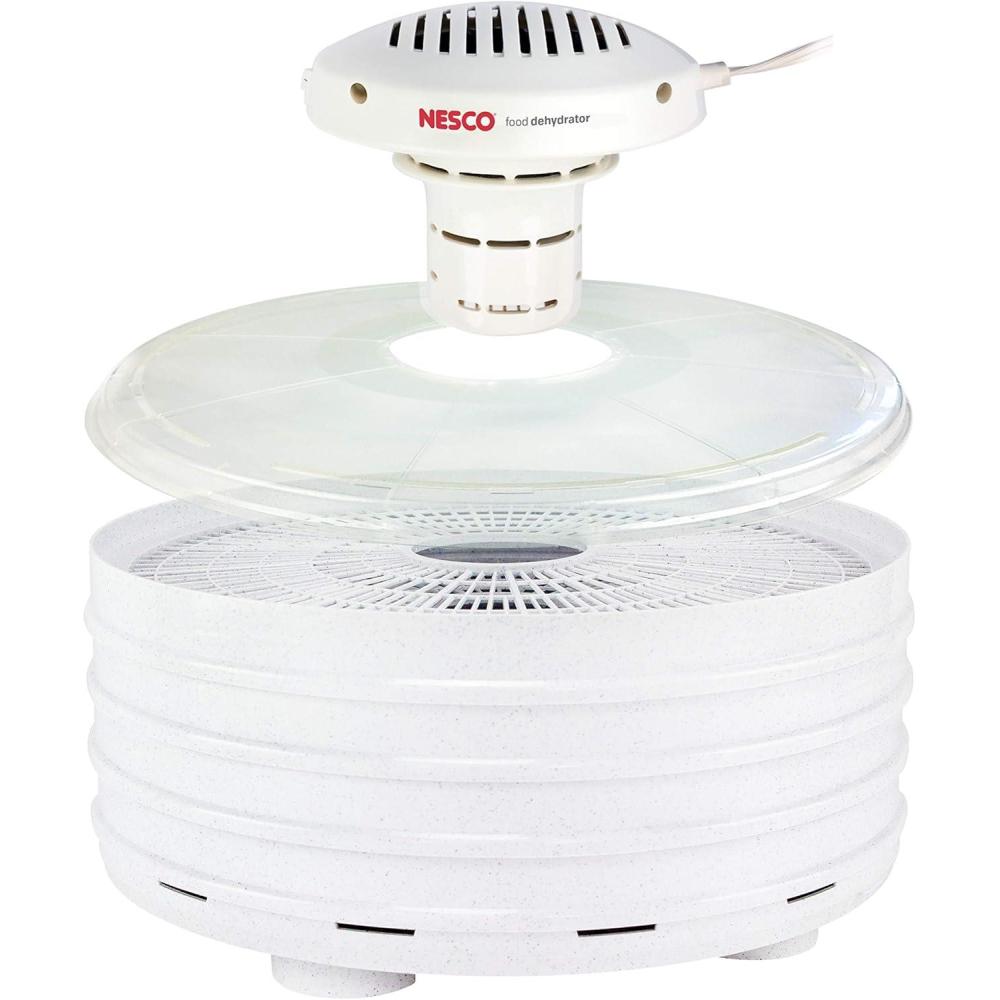 imageNESCO FD37 Food Dehydrator For Snacks Fruit Beef JerkyWhiteClear 4 TraysDehydrator