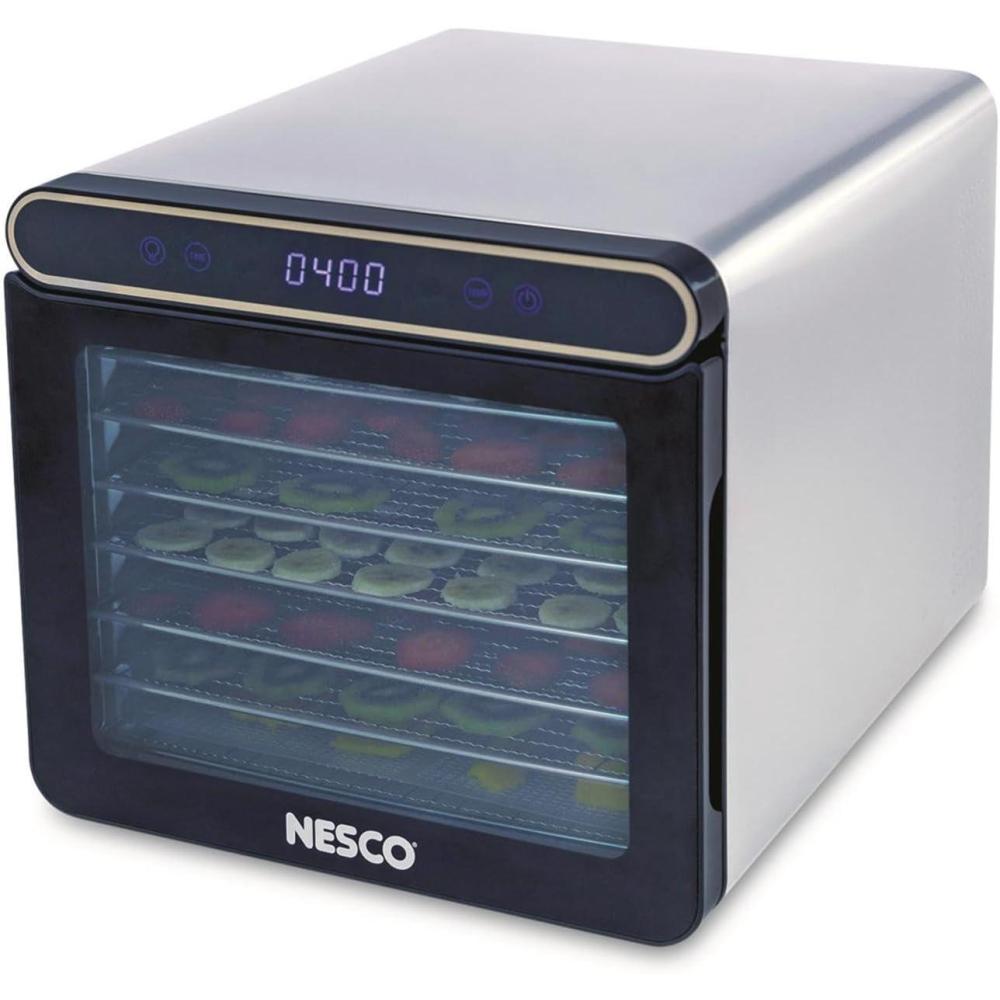 imageNESCO FD7SSD Digital Food Dehydrator for Beef Jerky Dried Fruit and Dog Treats 7 Stainless Steel Trays Silver7 Trays