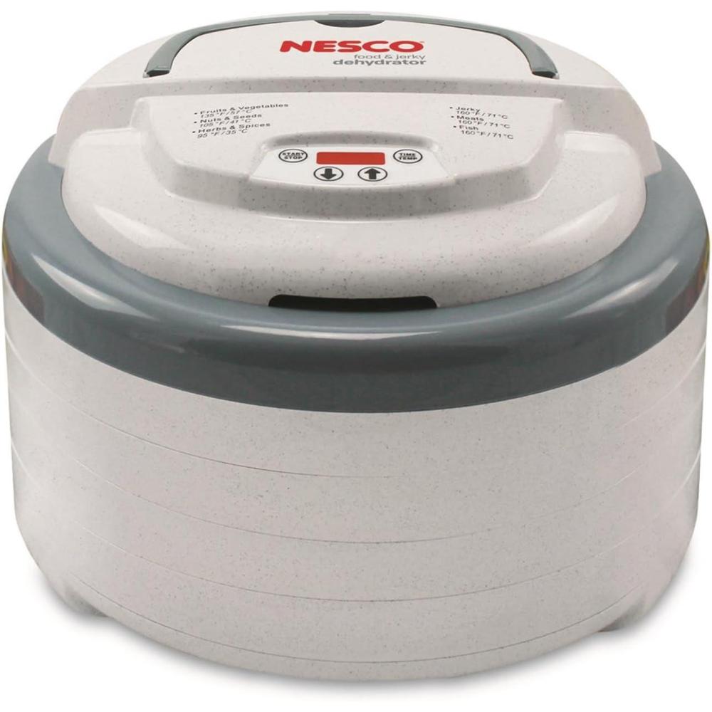 imageNesco FD79 Snackmaster Pro Digital Food Dehydrator for Snacks Fruit Beef Jerky Meat Vegetables ampamp Herbs Gray 4 Trays 1 Count Pack of 1GreyDehydrator