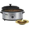 NESCO 4816-12, Roaster Oven with Porcelain Cookwell, Red, 6 quart, 750 watts(Stainless Steel)