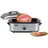 NESCO 4816-12, Roaster Oven with Porcelain Cookwell, Red, 6 quart, 750 watts(Stainless Steel)