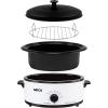 NESCO 4816-12, Roaster Oven with Porcelain Cookwell, Red, 6 quart, 750 watts(White)