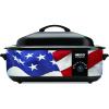 NESCO 4816-12, Roaster Oven with Porcelain Cookwell, Red, 6 quart, 750 watts(Red/White/Blue)