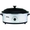 NESCO 4816-12, Roaster Oven with Porcelain Cookwell, Red, 6 quart, 750 watts(Silver/Black)