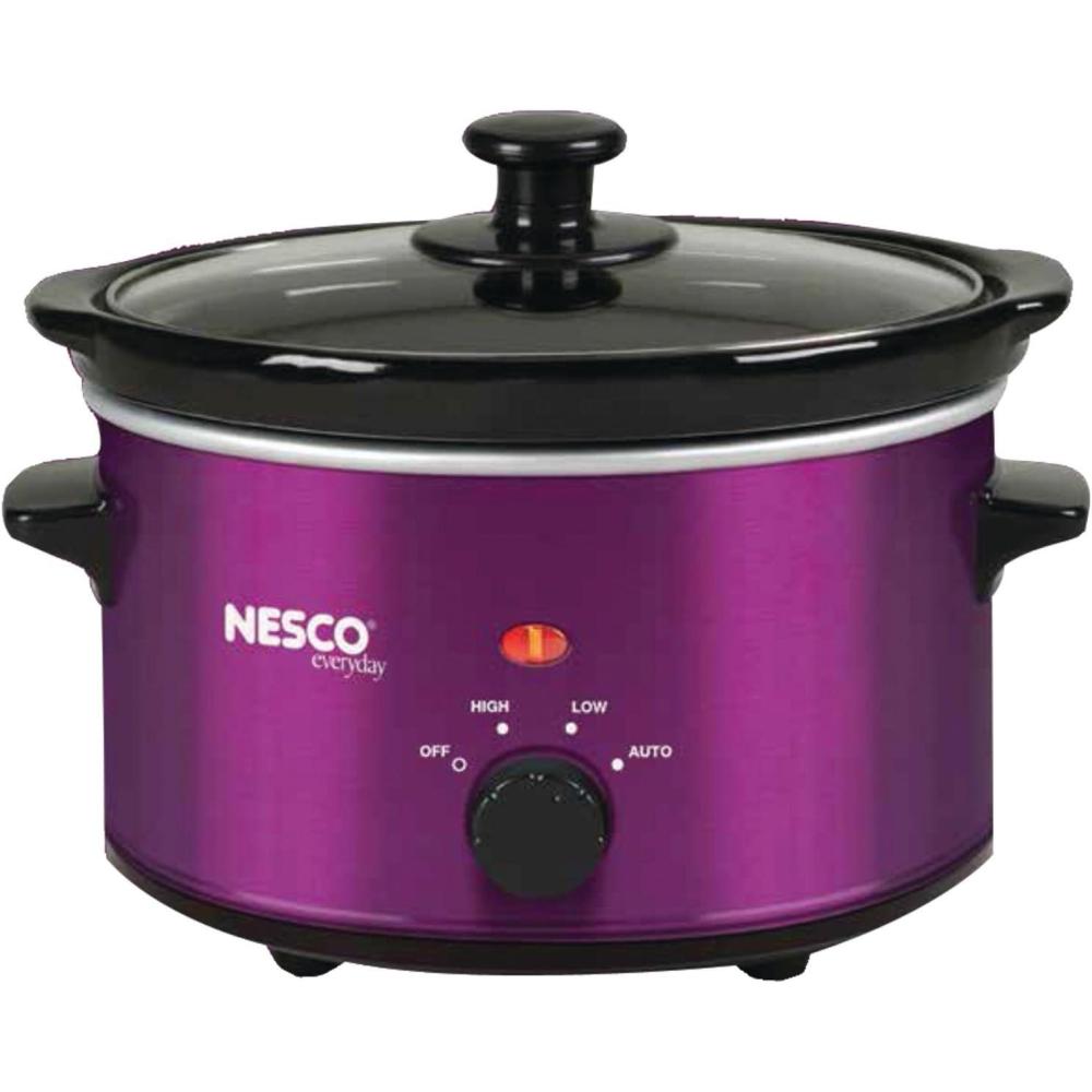 imageNESCO SC150R Oval Slower Cooker Red Ceramic 15 quart 120 wattsViolet