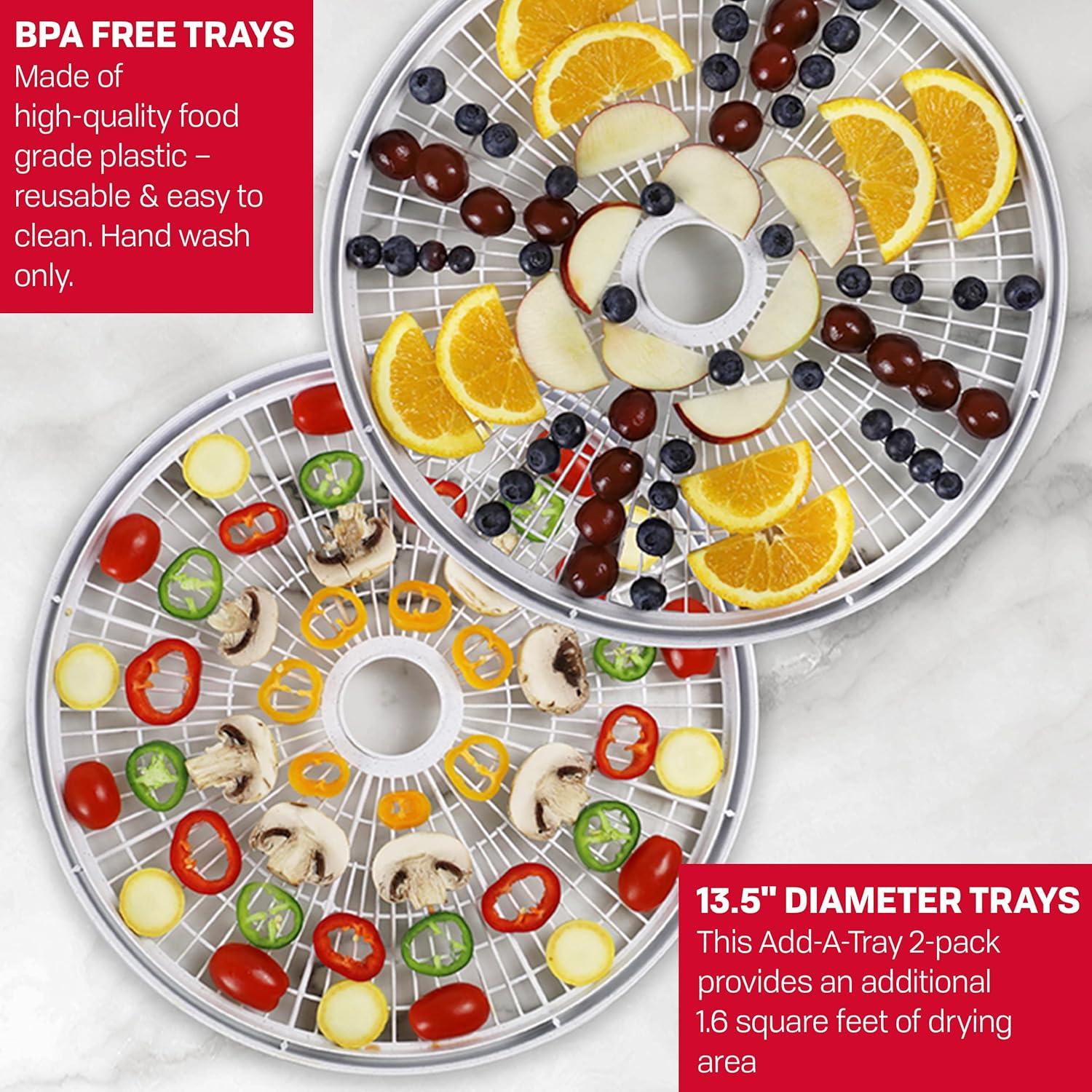 imageNesco FD61WHCK Snackmaster Encore Food Dehydrator Nesco LT2SG Snackmaster AddaTray Set of 2Dehydrator AddATray