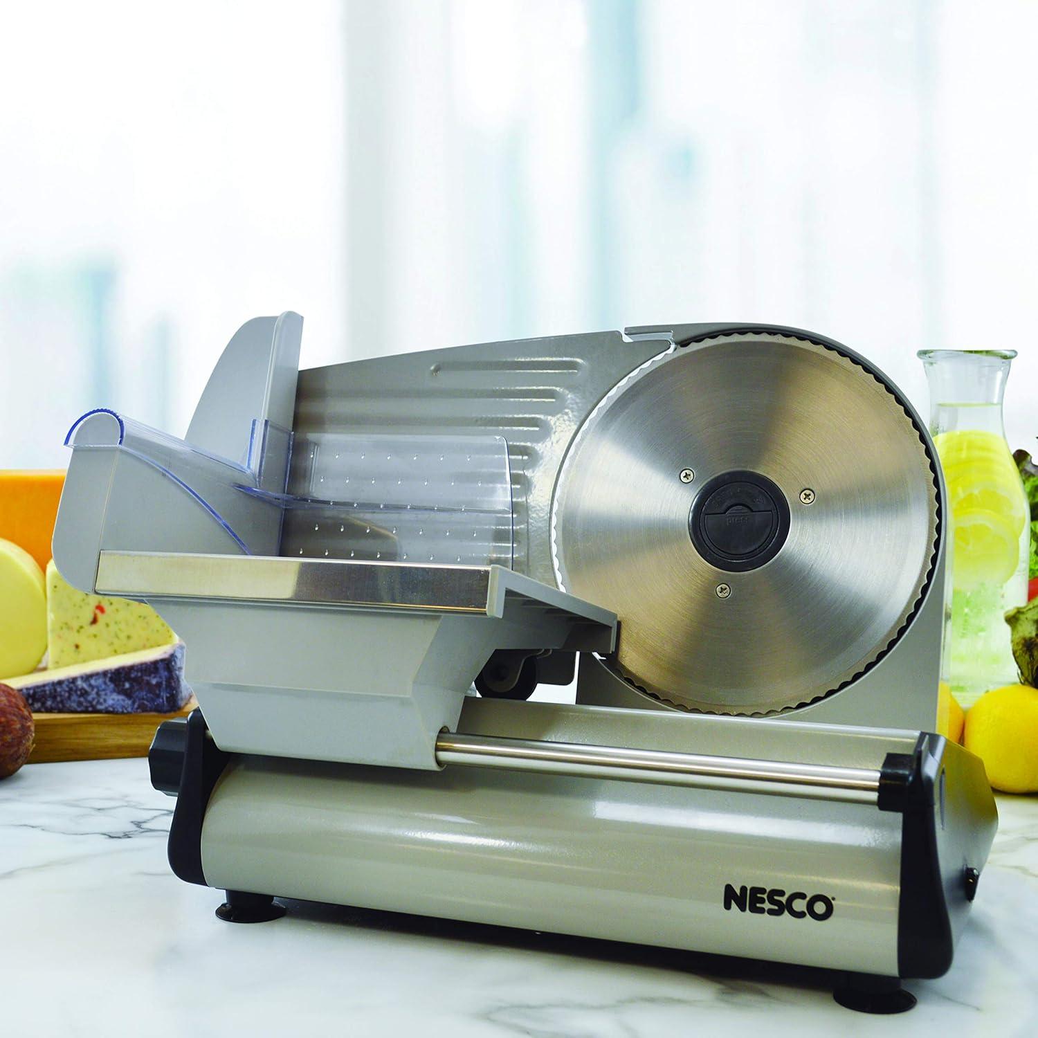 image:imageNESCO FS200 Food Slicer Gray Aluminum with 75 inch Stainless Steel Blade 180 watts One Size