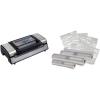 NESCO VS-12, Deluxe Vacuum Sealer with Bag Starter Kit and Viewing Lid, Compact Design, Silver & VS-07V, Vacuum Sealer Bags, Variety Pack, Clear(Vacuum Sealer + Rolls)