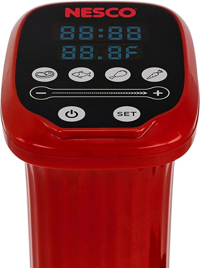 image:imageNesco SVC1000 Sous Vide Precision Cooker with Digital Display and PreProgrammed Cooking Options for Meat Fish Chicken and Vegetables 1000 Watts Red and Black